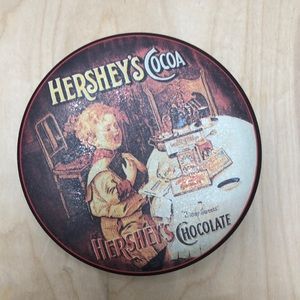 1993 Hershey Cocoa Tin round container made by The Tin Company of America